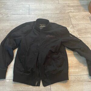 Vintage 90s Indian Motorcycle Coat Jacket Black Medium MA-1 Style